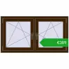 Pricing Tilt-and-Turn 1290x695 mm REHAU ENERGY-SAVING SYNEGO MD DARK_OAK two-sided. Price: 389,16 €