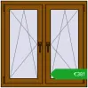 Pricing Tilt-and-Turn 1000x1000 mm REHAU OPTIMUM EURO-DESIGN 70 GOLDEN OAK two-sided. Price: 381,46 €