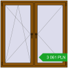 Pricing Tilt-and-Turn 1500x1500 mm REHAU OPTIMUM EURO-DESIGN 70 GOLDEN OAK two-sided. Price: 3 061.22 PLN