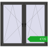 Ustalenie cen Okna skrzydłowe 1695x1595 mm REHAU ENERGY-SAVING SYNEGO MD BASALT_GREY dwustronny. Cena: 725,01 €