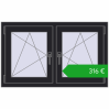 Ustalenie cen Okna skrzydłowe 1065x650 mm REHAU ENERGY-SAVING SYNEGO MD BLACK_ULTI-MATT dwustronny. Cena: 316,38 €