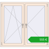 Ustalenie cen Okna skrzydłowe 1370x1270 mm REHAU OPTIMUM EURO-DESIGN 70 CREAME_WHITE_50L-2 dwustronny. Cena: 554,90 €