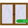Pricing Tilt-and-Turn 1755x1430 mm REHAU ENERGY-SAVING SYNEGO MD GOLDEN OAK two-sided. Price: 692,67 €