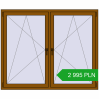 Pricing Tilt-and-Turn 1700x1400 mm REHAU OPTIMUM EURO-DESIGN 70 GOLDEN OAK two-sided. Price: 2 994.56 PLN