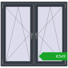 Pricing Tilt-and-Turn 1305x1265 mm REHAU ENERGY-SAVING SYNEGO MD ANTHRACITE_GREY_STRUKTURAL two-sided. Price: 548,97 €