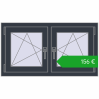 Pricing Okna skrzydłowe 990x545 mm EPSILON OPTIMA ANTHRACITE_GREY_STRUKTURAL dwustronny. Price: 155,90 €