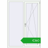 Pricing Tilt-and-Turn 1200x1700 mm REHAU ENERGY-SAVING SYNEGO MD RAL 9016 Traffic white two-sided. Price: 360,30 €