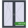 Ustalenie cen Okna skrzydłowe 1300x1500 mm KORSA BRILLANT DESIGN ANTHRACITE_GREY_STRUKTURAL dwustronny. Cena: 908.13 EUR