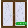 Pricing Tilt-and-Turn 1500x1600 mm REHAU OPTIMUM EURO-DESIGN 70 WALNUT two-sided. Price: 3 553.31 PLN