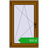 Pricing Tilt-and-Turn 680x1110 mm REHAU OPTIMUM EURO-DESIGN 70 GOLDEN OAK two-sided. Price: 833,22 zł
