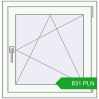 Pricing Tilt-and-Turn 710x725 mm REHAU ENERGY-SAVING SYNEGO MD RAL 9016 Traffic white two-sided. Price: 830.75 PLN