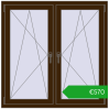 Ustalenie cen Okna skrzydłowe 1215x1220 mm REHAU ENERGY-SAVING SYNEGO MD DARK_OAK dwustronny. Cena: 570,01 €