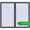 Pricing Tilt-and-Turn 2500x2200 mm REHAU ENERGY-SAVING SYNEGO MD ANTHRACITE_GREY_STRUKTURAL two-sided. Price: 7 150.11 PLN