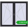 Pricing Tilt-and-Turn 1635x1490 mm REHAU ENERGY-SAVING SYNEGO MD BLACK_ULTI-MATT two-sided. Price: 2659,01 zł