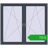 Pricing Tilt-and-Turn 1755x1535 mm REHAU ENERGY-SAVING SYNEGO MD ANTHRACITE_GREY_STRUKTURAL two-sided. Price: 732,88 €