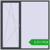 Pricing Tilt-and-Turn 2200x2200 mm REHAU OPTIMUM EURO-DESIGN 70 ANTHRACITE_GREY_STRUKTURAL two-sided. Price: 5 211.44 PLN