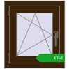 Pricing Tilt-and-Turn 500x560 mm REHAU OPTIMUM EURO-DESIGN 70 DARK_OAK two-sided. Price: 164,28 €