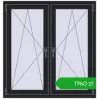 Pricing Tilt-and-Turn 1140x1190 mm REHAU ENERGY-SAVING SYNEGO MD BLACK_ULTI-MATT two-sided. Price: 1960,36 zł