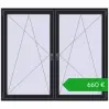 Ustalenie cen Okna skrzydłowe 1755x1520 mm REHAU ENERGY-SAVING SYNEGO MD BLACK_ULTI-MATT dwustronny. Cena: 659,91 €