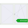 Pricing Tilt-and-Turn 2300x1800 mm REHAU ENERGY-SAVING SYNEGO MD RAL 9016 Traffic white two-sided. Price: 874.12 EUR