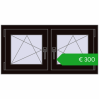 Pricing Tilt-and-Turn 990x500 mm REHAU OPTIMUM EURO-DESIGN 70 BLACK_BROWN two-sided. Price: 300,44 €