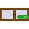 Ustalenie cen Okna skrzydłowe 1620x755 mm REHAU ENERGY-SAVING SYNEGO MD GOLDEN OAK dwustronny. Cena: 496,92 €