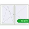 Pricing Tilt-and-Turn 1600x1200 mm REHAU OPTIMUM EURO-DESIGN 70 RAL 9016 Traffic white two-sided. Price: 431.08 EUR