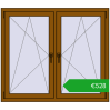 Ustalenie cen Okna skrzydłowe 1335x1160 mm REHAU ENERGY-SAVING SYNEGO MD GOLDEN OAK dwustronny. Cena: 528,35 €