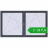 Pricing Tilt-and-Turn 2300x1300 mm REHAU OPTIMUM EURO-DESIGN 70 ANTHRACITE_GREY_STRUKTURAL two-sided. Price: 5 138.42 PLN