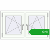 Pricing Tilt-and-Turn 990x575 mm REHAU OPTIMUM EURO-DESIGN 70 RAL 9016 Traffic white two-sided. Price: 190,90 €