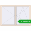 Pricing Tilt-and-Turn 2100x1450 mm REHAU OPTIMUM EURO-DESIGN 70 CREAME_WHITE_50L-2 two-sided. Price: 4 352.26 PLN