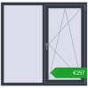 Ustalenie cen Okna skrzydłowe 1450x1400 mm EPSILON OPTIMA ANTHRACITE_GREY_STRUKTURAL dwustronny. Cena: 256,87 €