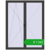 Pricing Tilt-and-Turn 1800x2300 mm REHAU ENERGY-SAVING SYNEGO MD BASALT_GREY two-sided. Price: 1342,36 €