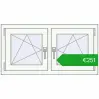 Pricing Tilt-and-Turn 990x515 mm REHAU OPTIMUM EURO-DESIGN 70 CREAME_WHITE_50L-2 external. Price: 251,47 €