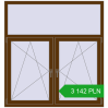 Pricing Tilt-and-Turn 1500x1600 mm REHAU OPTIMUM EURO-DESIGN 70 WALNUT two-sided. Price: 3 141.69 PLN