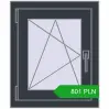 Pricing Tilt-and-Turn 500x600 mm REHAU OPTIMUM EURO-DESIGN 70 ANTHRACITE_GREY_STRUKTURAL two-sided. Price: 800.59 PLN