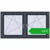 Ustalenie cen Okna skrzydłowe 1380x755 mm REHAU ENERGY-SAVING SYNEGO MD ANTHRACITE_GREY_STRUKTURAL dwustronny. Cena: 416,62 €