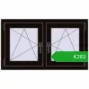 Pricing Tilt-and-Turn 990x575 mm REHAU OPTIMUM EURO-DESIGN 70 BLACK_BROWN two-sided. Price: 283,44 €