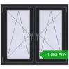 Pricing Okna skrzydłowe 1080x965 mm REHAU ENERGY-SAVING SYNEGO MD BLACK_ULTI-MATT dwustronny. Price: 1694,91 zł