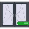 Pricing Tilt-and-Turn 1215x1100 mm REHAU ENERGY-SAVING SYNEGO MD ANTHRACITE_GREY_STRUKTURAL two-sided. Price: 490,25 €