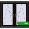 Ustalenie cen Okna skrzydłowe 1110x1025 mm REHAU ENERGY-SAVING SYNEGO MD BLACK_BROWN dwustronny. Cena: 448,94 €