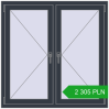 Pricing Tilt-and-Turn 1200x1200 mm REHAU OPTIMUM EURO-DESIGN 70 ANTHRACITE_GREY_STRUKTURAL two-sided. Price: 2 305.36 PLN