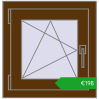 Pricing Tilt-and-Turn 500x515 mm CLASICTHERM 70 WALNUT two-sided. Price: 197,84 €
