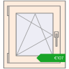 Ustalenie cen Okna skrzydłowe 500x545 mm REHAU OPTIMUM EURO-DESIGN 70 CREAME_WHITE_50L-2 dwustronny. Cena: 107,00 €