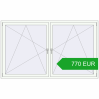 Pricing Tilt-and-Turn 2270x1350 mm REHAU OPTIMUM EURO-DESIGN 70 RAL 9016 Traffic white two-sided. Price: 769.64 EUR