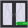 Ustalenie cen Okna skrzydłowe 1095x1085 mm REHAU ENERGY-SAVING SYNEGO MD BLACK_ULTI-MATT dwustronny. Cena: 422,77 €