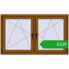 Ustalenie cen Okna skrzydłowe 1530x905 mm REHAU ENERGY-SAVING SYNEGO MD GOLDEN OAK dwustronny. Cena: 539,47 €