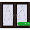 Ustalenie cen Okna skrzydłowe 1125x1010 mm REHAU ENERGY-SAVING SYNEGO MD BLACK_BROWN dwustronny. Cena: 410,77 €