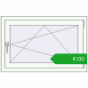 Pricing Tilt-and-Turn 960x620 mm REHAU OPTIMUM EURO-DESIGN 70 RAL 9016 Traffic white two-sided. Price: 129,71 €
