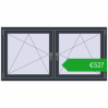 Ustalenie cen Okna skrzydłowe 1635x830 mm REHAU ENERGY-SAVING SYNEGO MD ANTHRACITE_GREY_STRUKTURAL dwustronny. Cena: 527,43 €